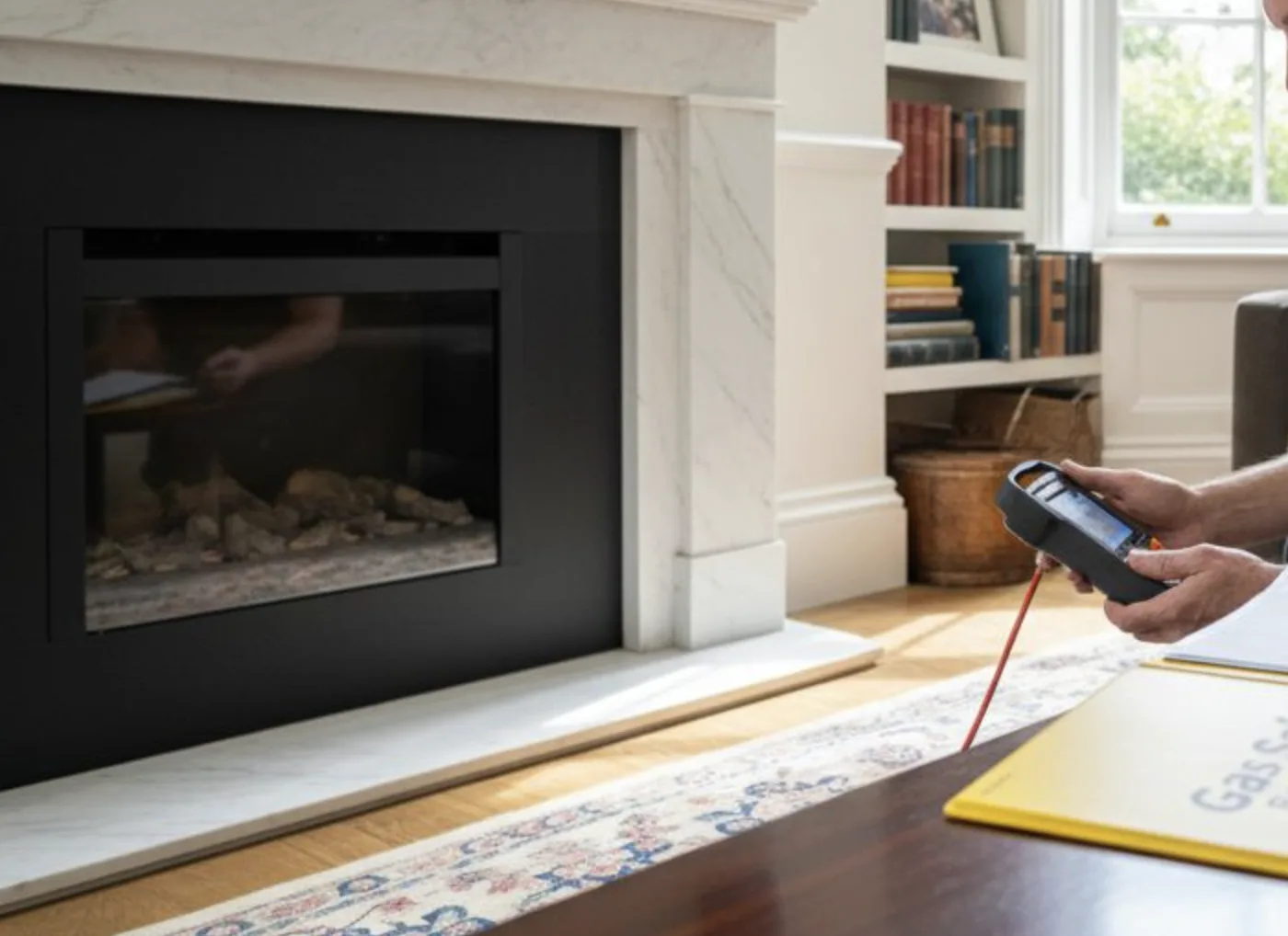 LPG gas fire that needs an annual service